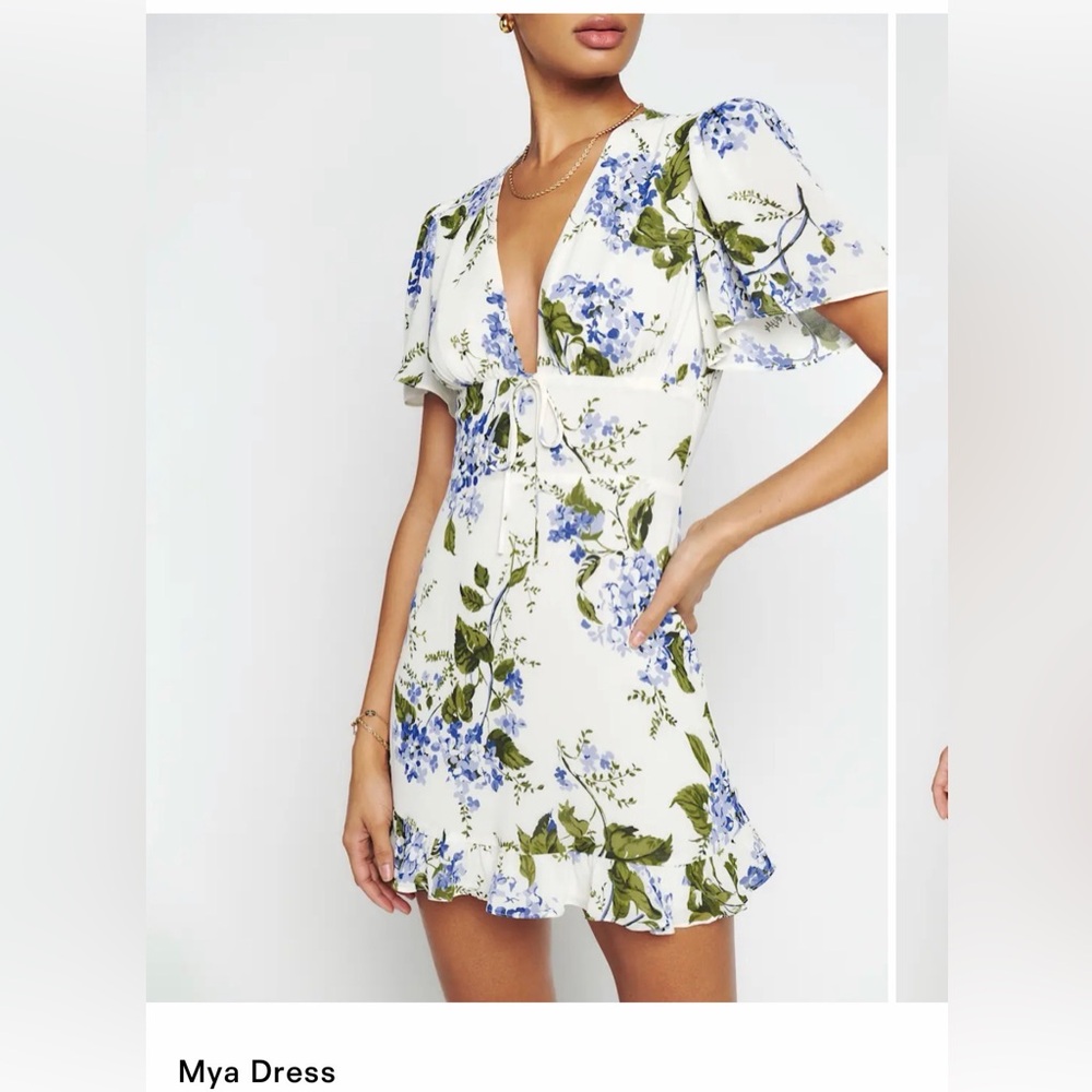 Reformation Mya Dress Riviera - Size 6